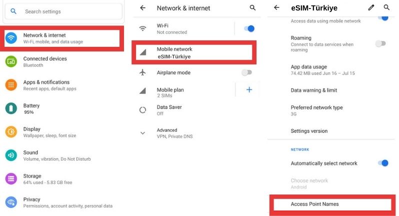 Android Network & Internet Settings