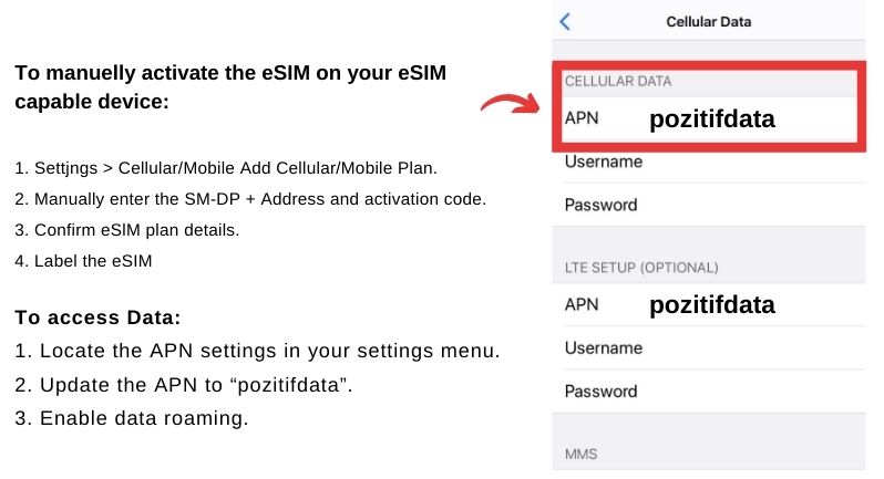 iOS Cellular Data Settings